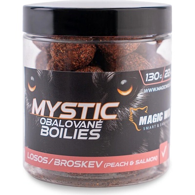 Magic Wolf Losos/ broskyňa MYSTIC Boilies OBALENÉ 130 g 22 mm