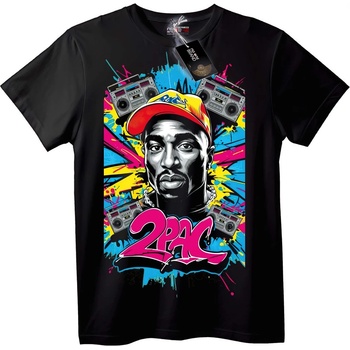 NOONEBRAND 2Pac Урбан Арт Тениска - 2XL, Black
