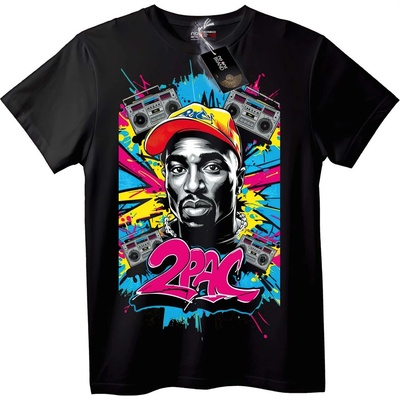 NOONEBRAND 2Pac Урбан Арт Тениска - 2XL, Black