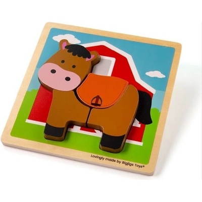 Bigjigs Vkladacie puzzle kôň