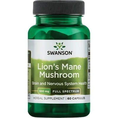 Swanson Lion's Mane Mushroom, 500 mg, 60 капсули, Swanson (SW1096)