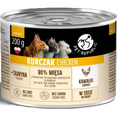 PETREPUBLIC Adult Kousky s kuřecím v omáčce box 10x200 g