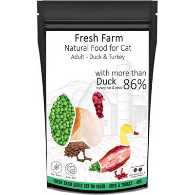 Fresh Farm No Grain Adult Cat Kačica a morka 6 kg
