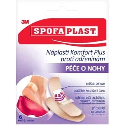 3M SPOFAPLAST 187 Komfort Plus náplasti proti odreninám 6 ks