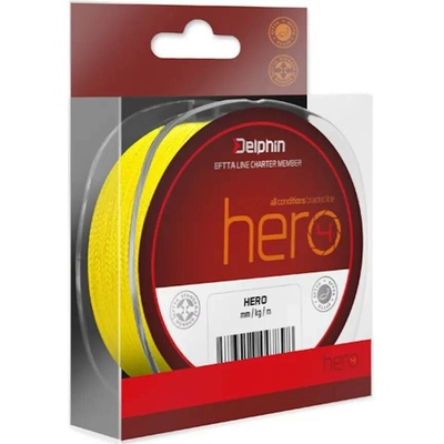 Delphin šňůra HERO 4 fluo žlutá 117m 0,14mm 9,1kg