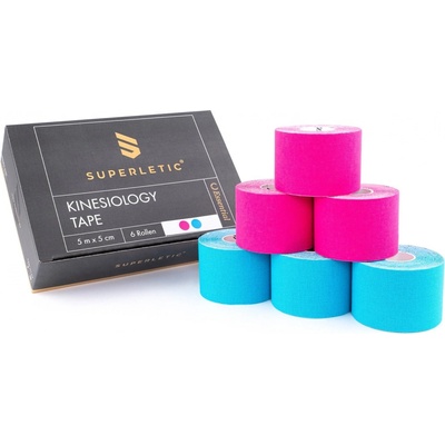 Capital Sports Elek kineziologická páska 6 kotúčikov bavlna a akrylové lepidlo vodotesná SPL2-Kintape6erPKBL 5 m x 5 cm