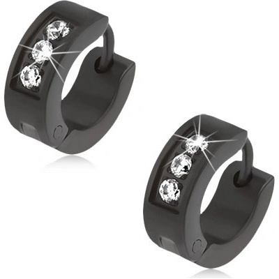 Šperky eshop z chirurgické oceli černá linie čirých zirkonů SP13.26