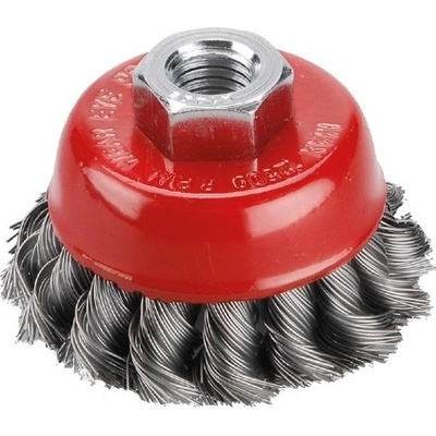 Kartáč hrnčekový M14 vrkočový oceľový drôt 0.5mm 65mm EXTOL 17007