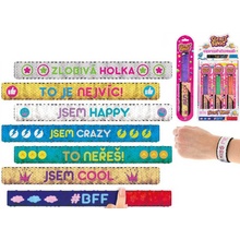 Náramek Secret Bandz 23cm s českým nápisem a flitry