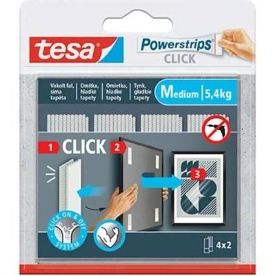 Tesa ® Samolepicí proužky se suchým zipem Powerstrips CLICK 4 x 2 M (77721-00003-00)