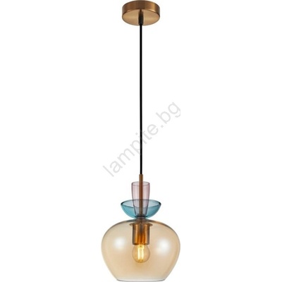 Italux PND-31882-1-GD-AMB -Пендел на кабел FANDA 1xE27/40W/230V златен/димно бежов (IT0642)