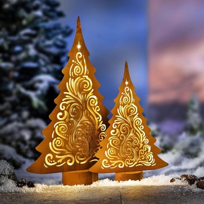 Weltbild Kovová dekorácia LED Jedľa Ornament, 50 cm