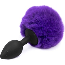 AfterDark Butt Plug with Pompon Black/Purple Size S
