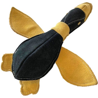Kachna Doris je kožená přírodní hračka z kůže a juty 30 cm