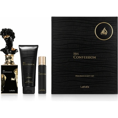 Lattafa His Confession EDP 100 ml + EDP 12 ml + sprchový gél 100 ml