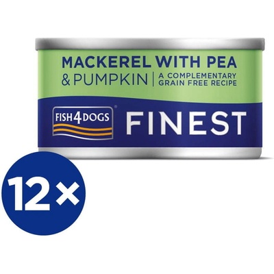 Fish4Dogs Finest s makrelou dýní a hráškem 12 x 85 g