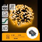 Aigostar - LED външен коледен гирлянд 100xLED/8 режима 3xAA 10, 3 m IP44 топла бяла (AI2410)