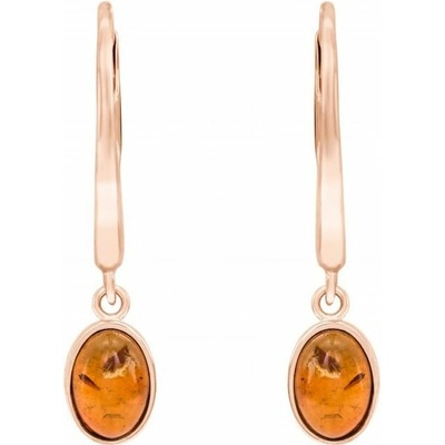 Eppi zlaté visiace náušnice s jantármi tariana E35043