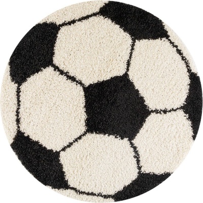 Ayyildiz Черно-кремав детски килим ø 100 cm Fun - Ayyildiz Carpets (FUN1001006001BLACK)