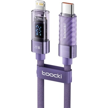 Toocki TQ-X36 nabíjací a dátový USB-C na Lightning 1m fialový