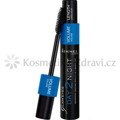 Rimmel Day 2 Night Black Waterproof řasenka 1 Black 9,5 ml