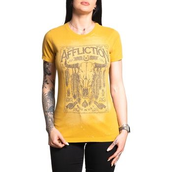 AFFLICTION тениска affliction - american made - ЗЛАТНА ГОРЧИЦА - aw26184-gdsp