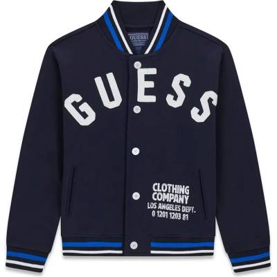 GUESS Детски суичър Guess за момче тип бейзболно яке в тъмносин цвят