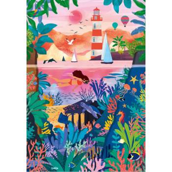 Pieces & Peace - Puzzle Fonds Marins Colorés - 1 000 piese