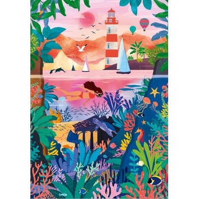 Pieces & Peace - Puzzle Fonds Marins Colorés - 1 000 piese