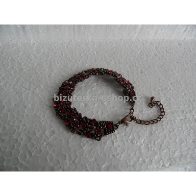 Bizuterka-eshop.cz bronzový + červené kamínky BZ-03348