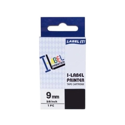 Kompatibilní páska s CASIO XR-9WE1 9mm 8m cerný tisk/bílý podklad (PLTC16, XR9WE1)