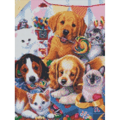 5d диамантен гоблен Кучета и котки 30 х 40 см