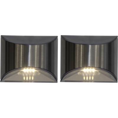 Star Trading Комплект от 2 слънчеви LED лампи за стена от неръждаема стомана, височина 8 см Wally - Star Trading (481-75)