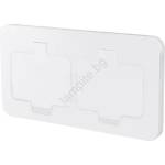 Solight 5B323W - Вграден подов двоен контакт за външна употреба IP55, бял, правоъгълен (SL1764)
