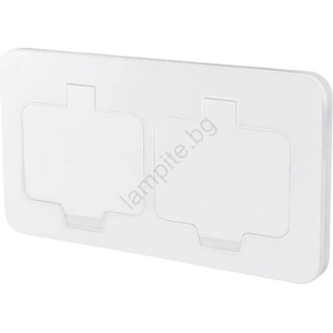 Solight 5B323W - Вграден подов двоен контакт за външна употреба IP55, бял, правоъгълен (SL1764)