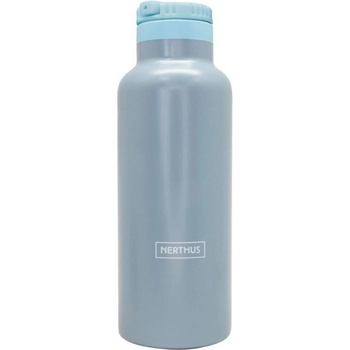 Nerthus 500 мл сив спортен термос със сламка Nerthus