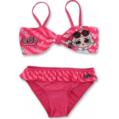 Setino Dievčenské dvojdielne plavky bikiny L.O.L. Surprise tmavo růžové