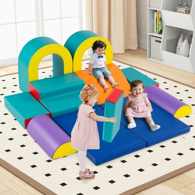 Costway XXL penové stavebné kocky veľké 10 kusov – zelené