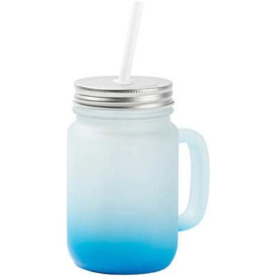 Mason Sklenice Jar matná modrý gradient sublimace termotransfer 350 ml