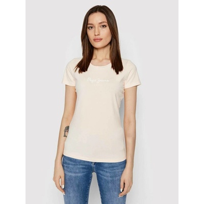 Pepe Jeans dámské tričko NEW VIRGINIA PL505202315 pudrové
