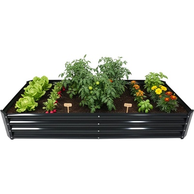 GARDEN LINE Kovový vyvýšený záhon 180 x 90 x 30 cm – antracitový
