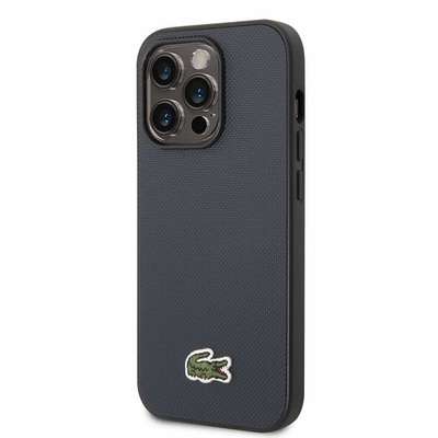 Lacoste Iconic Petit Pique Logo Case - дизайнерски кожен кейс за iPhone 14 Pro Max (син)