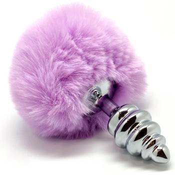 Image 1 of Alive Metal Anal Fluffly Twist Plug S Purple