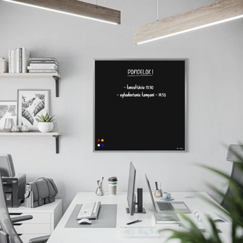 Toptabule.sk KBTHR01-1 Magnetická čierna tabuľa v hliníkovom ráme 60 x 40 cm