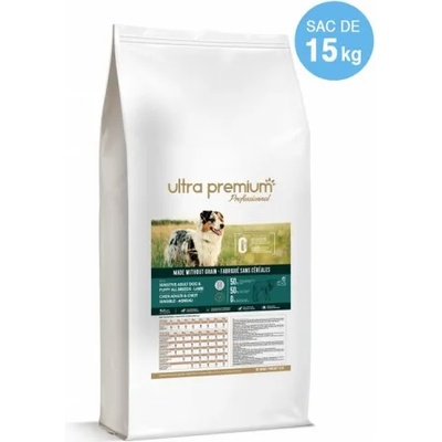 Ultra Premium Direct Original Adult all breeds - суха храна за пораснали кучета от всички породи, без зърно, 65% месо и месни съставки от домашни птици и прасе, 15 кг - Франция, GF1503