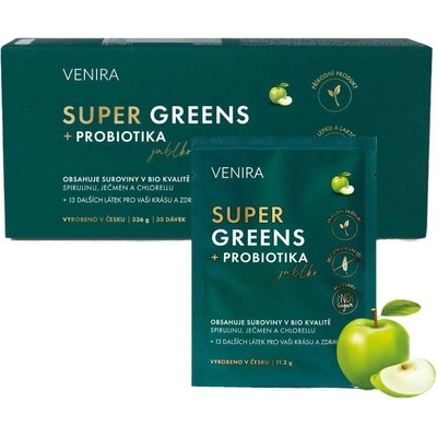 Venira super greens + probiotiká jablko 30 sáčkov