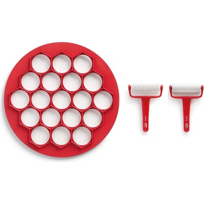 Lékué Форма за изрязване на бисквитки Lekue с 2 ролки червена (880506)