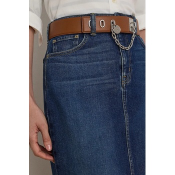 Lauren Ralph Lauren Дънкова пола Lauren Ralph Lauren в тъмносиньо среднодълга със стандартна кройка 200979973 (200979973)