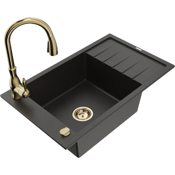 Mexen Elias гранитна мивка с 1 отделение, с отцедник и кухненски смесител (6511-75-672601-50)