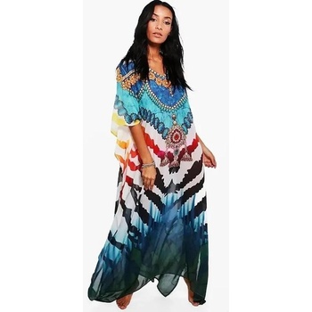 Image 1 of Дълга плажна туника с цветен десен